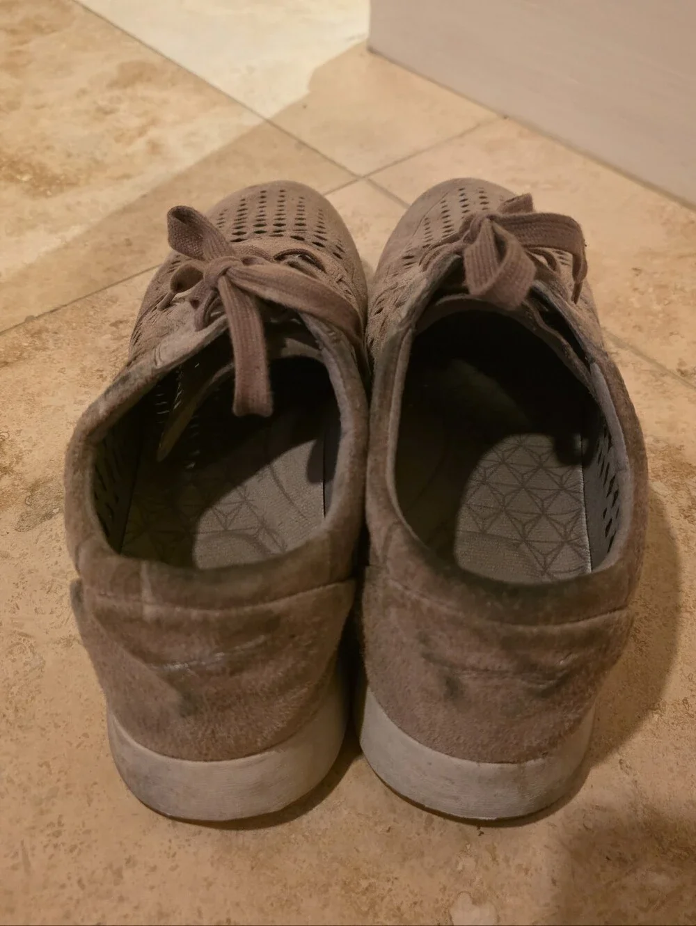 Dansko Suede Tan Leather Cut Out Sneakers Used Condition *Stains*